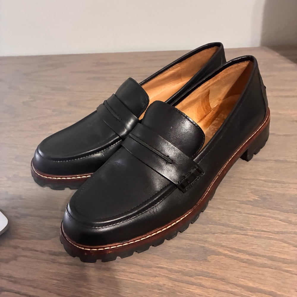 Madewell Women's 8 The Corinne Lugsole Loafers Black Classic Timeless Career - Picture 6 of 13
